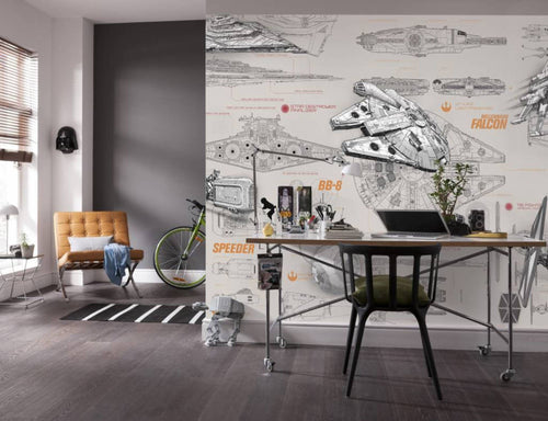 Komar Star Wars Blueprints Papier Peint 368x254cm | Yourdecoration.fr