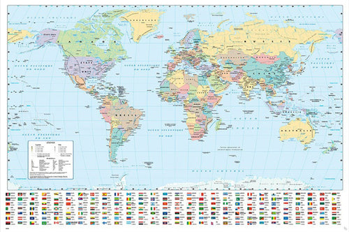 Affiche Poster Harper Collins World Map 21 French 91 5x61cm Abystyle GBYDCO556 | Yourdecoration.fr