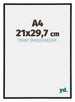 Annecy Plastique Cadre Photo 21x29 7cm A4 Noir Mat De Face Mesure | Yourdecoration.fr