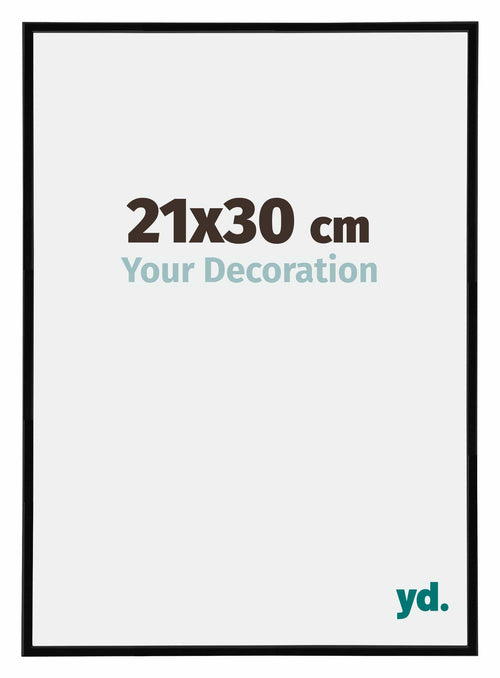 Annecy Plastique Cadre Photo 21x30cm Noir Brillant Mesure | Yourdecoration.fr
