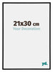 Annecy Plastique Cadre Photo 21x30cm Noir Brillant Mesure | Yourdecoration.fr