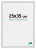 Annecy Plastique Cadre Photo 25x35cm Argent De Face Mesure | Yourdecoration.fr