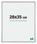 Annecy Plastique Cadre Photo 28x35cm Argent De Face Mesure | Yourdecoration.fr