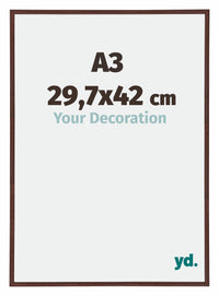 Annecy Plastique Cadre Photo 29 7x42cm A3 Brun De Face Mesure | Yourdecoration.fr