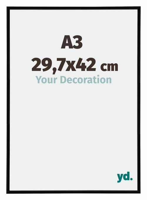 Annecy Plastique Cadre Photo 29 7x42cm A3 Noir Brillant Mesure | Yourdecoration.fr