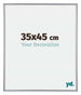 Annecy Plastique Cadre Photo 35x45cm Argent De Face Mesure | Yourdecoration.fr