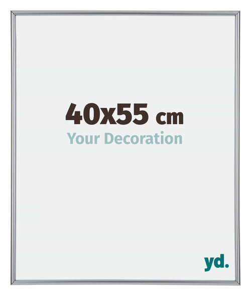 Annecy Plastique Cadre Photo 40x55cm Argent De Face Mesure | Yourdecoration.fr