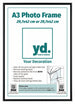 Aurora Aluminium Cadre Photo 29 7x42cm A3 lot de 3 Noir De Face Feuille d insertion | Yourdecoration.fr