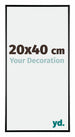 Austin Aluminium Cadre Photo 20x40cm Noir Brillant De Face Mesure | Yourdecoration.fr