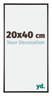 Austin Aluminium Cadre Photo 20x40cm Noir Brillant De Face Mesure | Yourdecoration.fr