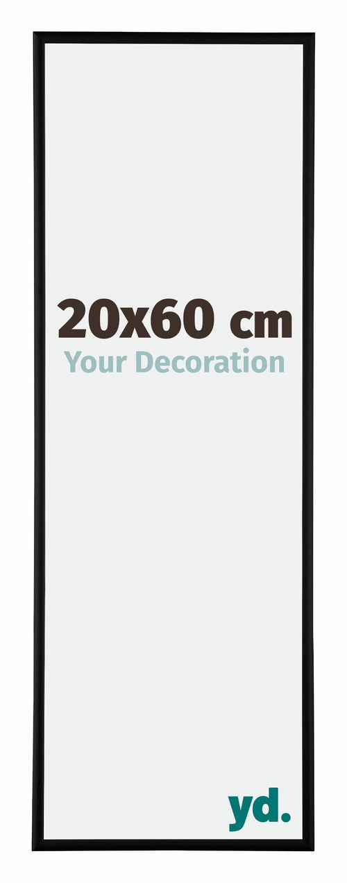 Austin Aluminium Cadre Photo 20x60cm Noir Mat De Face Mesure | Yourdecoration.fr