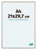Austin Aluminium Cadre Photo 21x29 7cm A4 Champagne De Face Mesure | Yourdecoration.fr