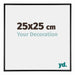 Austin Aluminium Cadre Photo 25x25cm Noir Brillant De Face Mesure | Yourdecoration.fr