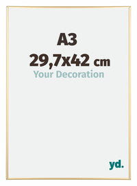 Austin Aluminium Cadre Photo 29 7x42cm A3 Or Brillant De Face Mesure | Yourdecoration.fr