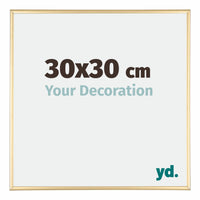 Austin Aluminium Cadre Photo 30x30cm Or Brillant De Face Mesure | Yourdecoration.fr