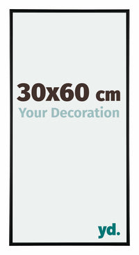 Austin Aluminium Cadre Photo 30x60cm Noir Mat De Face Mesure | Yourdecoration.fr