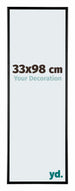 Austin Aluminium Cadre Photo 33x98cm Noir Brillant De Face Mesure | Yourdecoration.fr