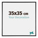 Austin Aluminium Cadre Photo 35x35cm Noir Brillant De Face Mesure | Yourdecoration.fr