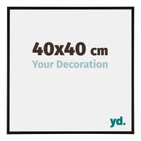 Austin Aluminium Cadre Photo 40x40cm Noir Mat De Face Mesure | Yourdecoration.fr