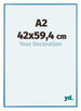 Austin Aluminium Cadre Photo 42x59 4cm A2 Acier Blue De Face Mesure | Yourdecoration.fr
