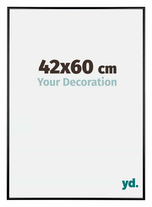 Austin Aluminium Cadre Photo 42x60cm Noir Brillant De Face Mesure | Yourdecoration.fr