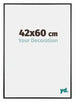 Austin Aluminium Cadre Photo 42x60cm Noir Brillant De Face Mesure | Yourdecoration.fr