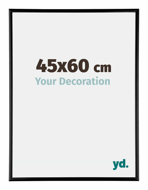 Austin Aluminium Cadre Photo 45x60cm Noir Brillant De Face Mesure | Yourdecoration.fr