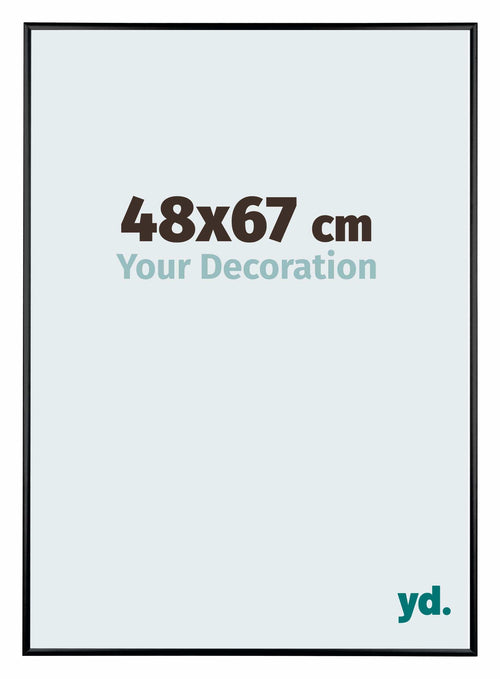 Austin Aluminium Cadre Photo 48x67cm Noir Brillant De Face Mesure | Yourdecoration.fr