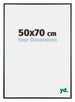 Austin Aluminium Cadre Photo 50x70cm Noir Brillant De Face Mesure | Yourdecoration.fr