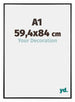 Austin Aluminium Cadre Photo 59 4x84cm A1 Noir Brillant De Face Mesure | Yourdecoration.fr