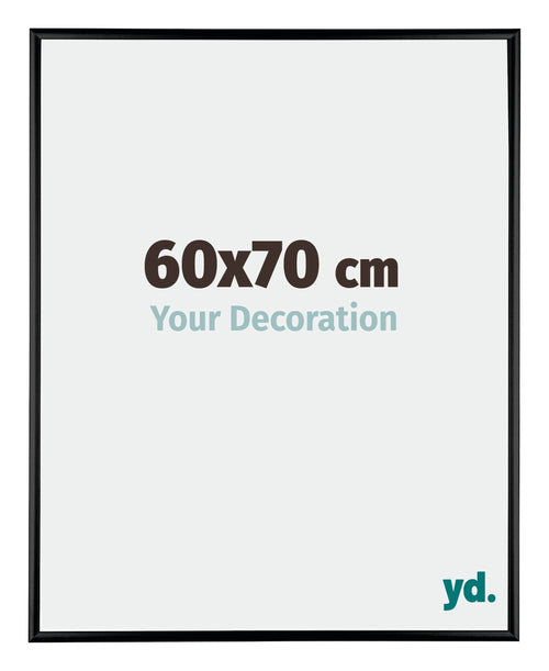 Austin Aluminium Cadre Photo 60x70cm Noir Brillant De Face Mesure | Yourdecoration.fr