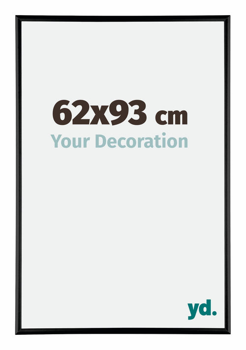 Austin Aluminium Cadre Photo 62x93cm Noir Brillant De Face Mesure | Yourdecoration.fr