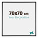 Austin Aluminium Cadre Photo 70x70cm Noir Brillant De Face Mesure | Yourdecoration.fr