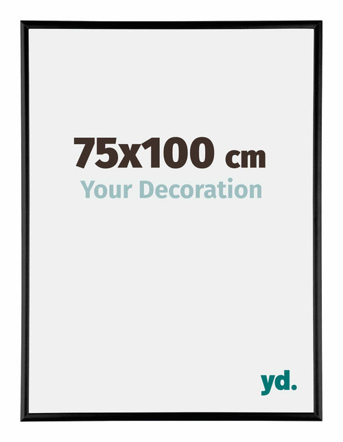 Austin Aluminium Cadre Photo 75x100cm Noir Brillant De Face Mesure | Yourdecoration.fr