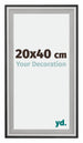 Birmingham Bois Cadre Photo 20x40cm Noir Argent Poli Mesure | Yourdecoration.fr
