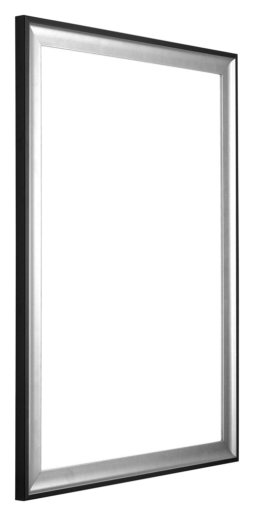 Birmingham Bois Cadre Photo 21x30cm Noir Argent Poli De face Oblique | Yourdecoration.fr