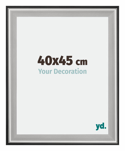 Birmingham Bois Cadre Photo 40x45cm Noir Argent Poli Mesure | Yourdecoration.fr