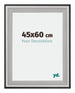 Birmingham Bois Cadre Photo 45x60cm Noir Argent Poli Mesure | Yourdecoration.fr