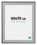 Birmingham Bois Cadre Photo 60x70cm Noir Argent Poli Mesure | Yourdecoration.fr