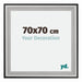 Birmingham Bois Cadre Photo 70x70cm Noir Argent Poli Mesure | Yourdecoration.fr