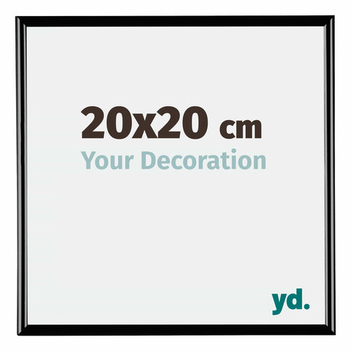 Bordeaux Plastique Cadre Photo 20x20cm Noir Très Brillant De face Mesure | Yourdecoration.fr