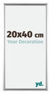 Bordeaux Plastique Cadre Photo 20x40cm Argent De face Mesure | Yourdecoration.fr