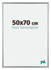 Bordeaux Plastique Cadre Photo 50x70cm Argent De face Mesure | Yourdecoration.fr