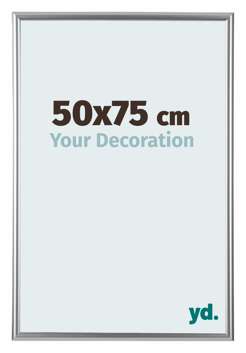 Bordeaux Plastique Cadre Photo 50x75cm Argent De Face Mesure | Yourdecoration.fr