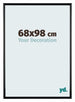 Bordeaux Plastique Cadre Photo 68x98cm Noir Brillant De Face Mesure | Yourdecoration.fr