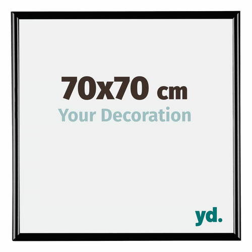 Bordeaux Plastique Cadre Photo 70x70cm Noir Très Brillant De face Mesure | Yourdecoration.fr