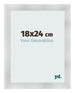 Cadre Photo 18x24cm Aluminium Brosse MDF Pisa De Face Mesure | Yourdecoration.fr
