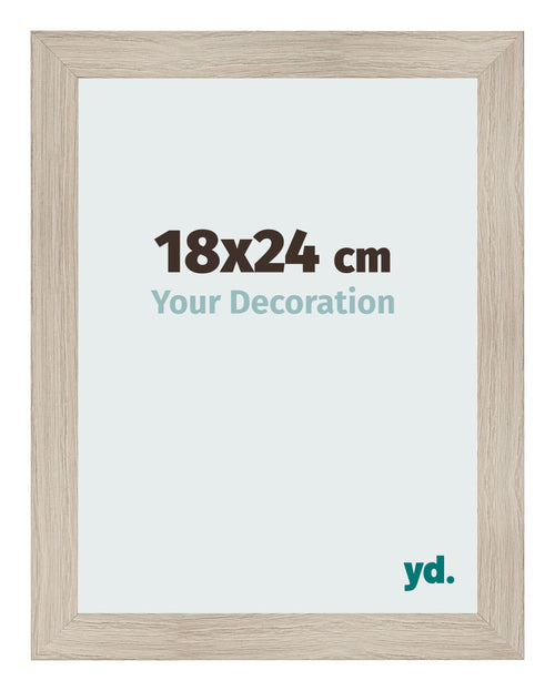 Cadre Photo 18x24cm Chene Rustique MDF Pisa De Face Mesure | Yourdecoration.fr