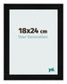 Cadre Photo 18x24cm Noir Argent Poli MDF Pisa De Face Mesure | Yourdecoration.fr