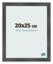 Cadre Photo 20x25cm Noir Argent Poli MDF Pisa De Face Mesure | Yourdecoration.fr